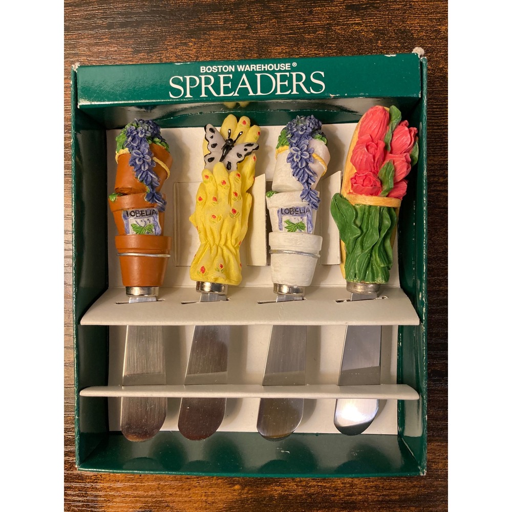 Boston Warehouse Gardening Spreader Set 4 Stainless Steel Vintage 1999 12602
